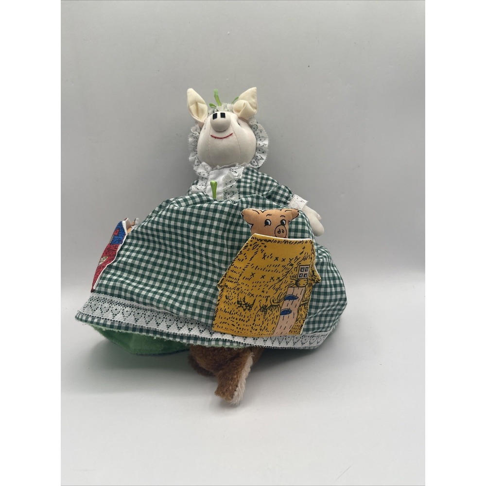 Three Little Pigs‎ 2 Way Storybook Flip 12" Plush Cloth Fabric Doll Wolf